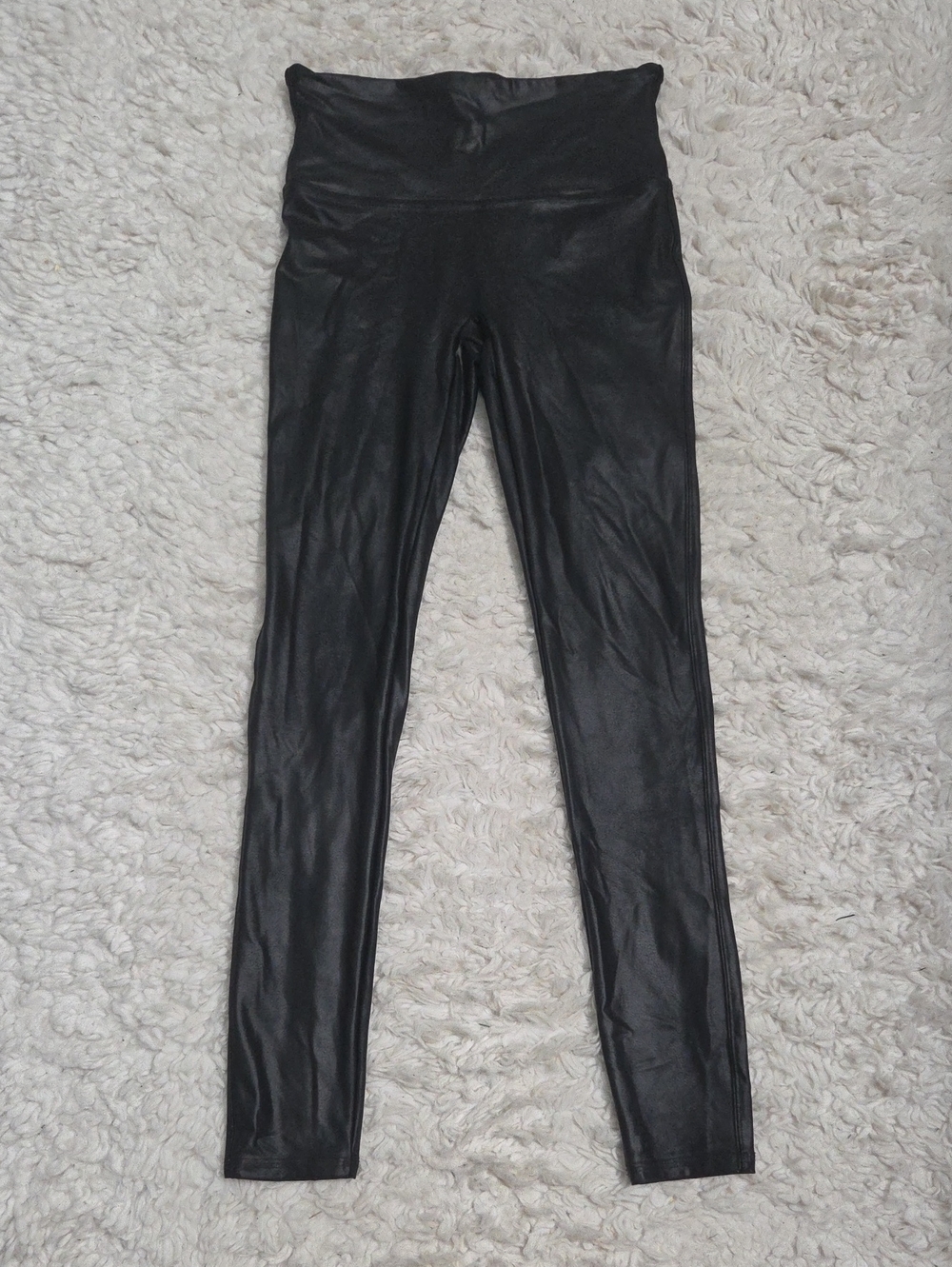 SPANX Black Faux Leather High-Waist Leggings
